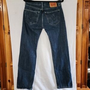 Mens Levi 505 Dark Wash Denim Jeans W31 L34